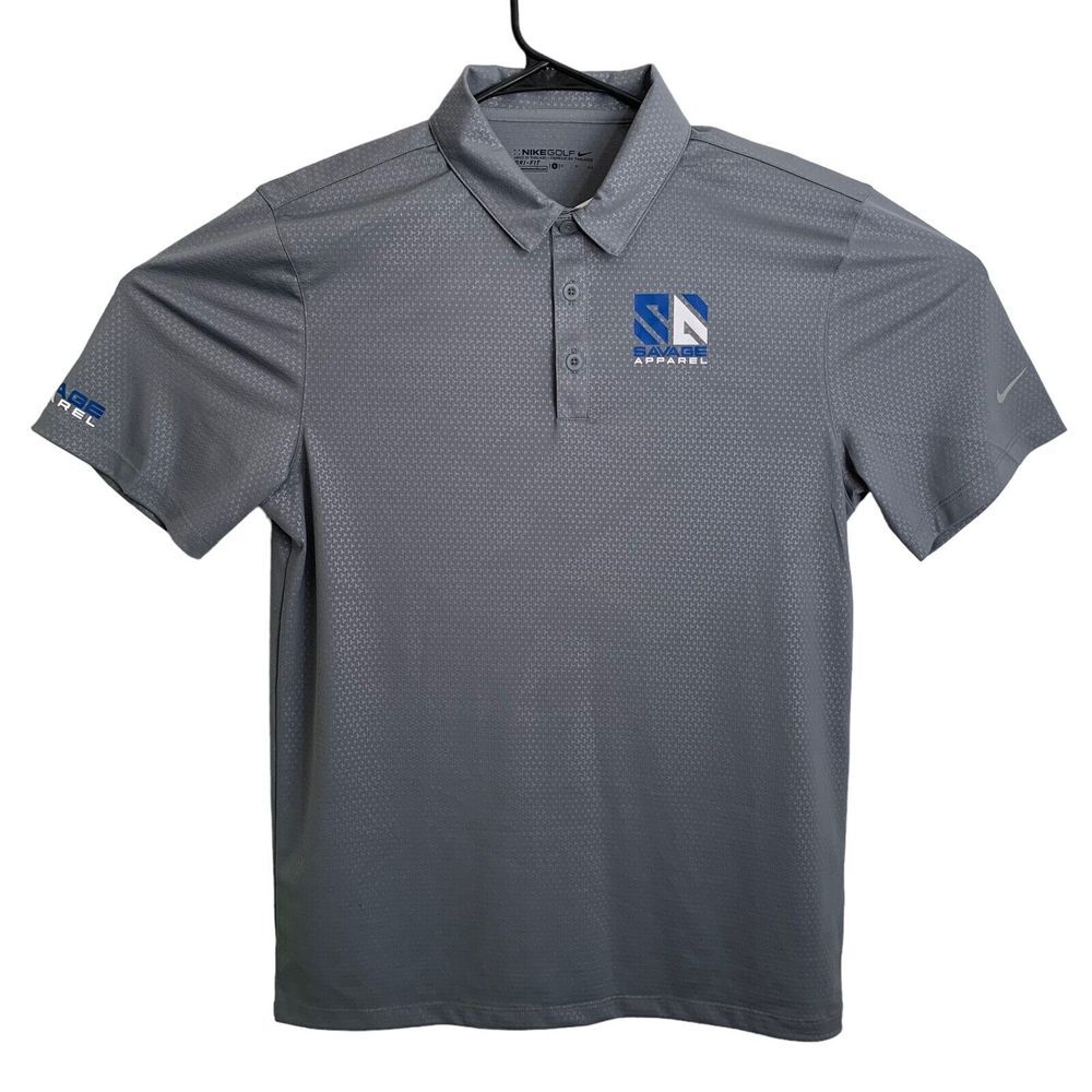 Nike Golf Dri Fit Savage Apparel Golf Polo Men's Size‎ S Gray Blue Polyester - Picture 4 of 6
